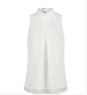 Summer Chiffon Neckline Sleeveless Blouse for Women